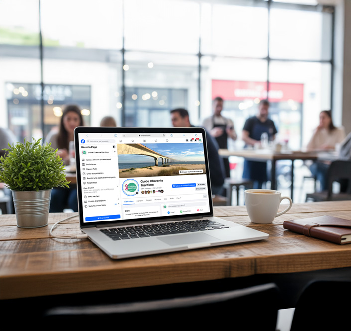 Social Media Travel Guide on computer